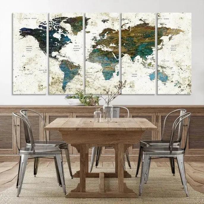 Edit-Images-World Map Wall Art Canvas Print