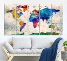 Edit-Images-World Map Wall Art Canvas Print