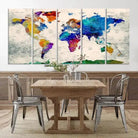 Edit-Images-World Map Wall Art Canvas Print