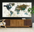 World Map Wall Art Canvas Print