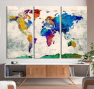 World Map Wall Art Canvas Print