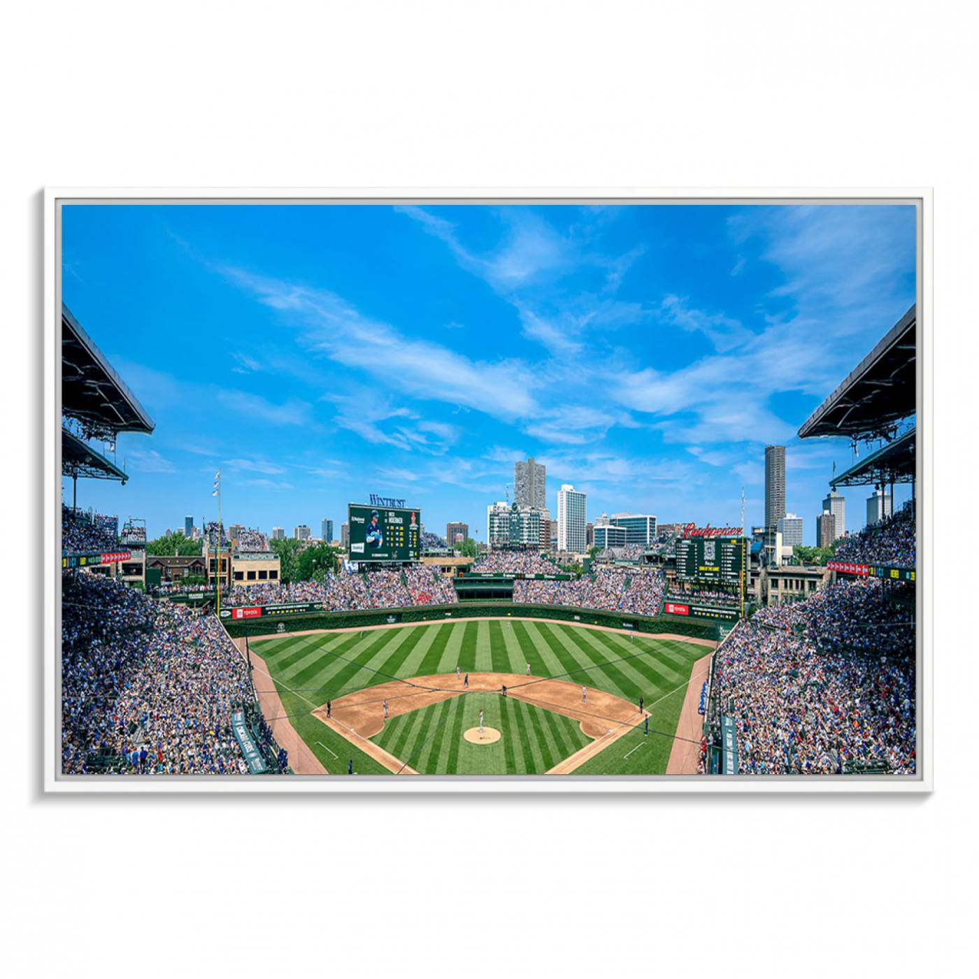 Wrigley Field Chicago Cubs Canvas Wall Art - Iconic Baseball Stadium Print for Sports Lovers - Ready to Hang