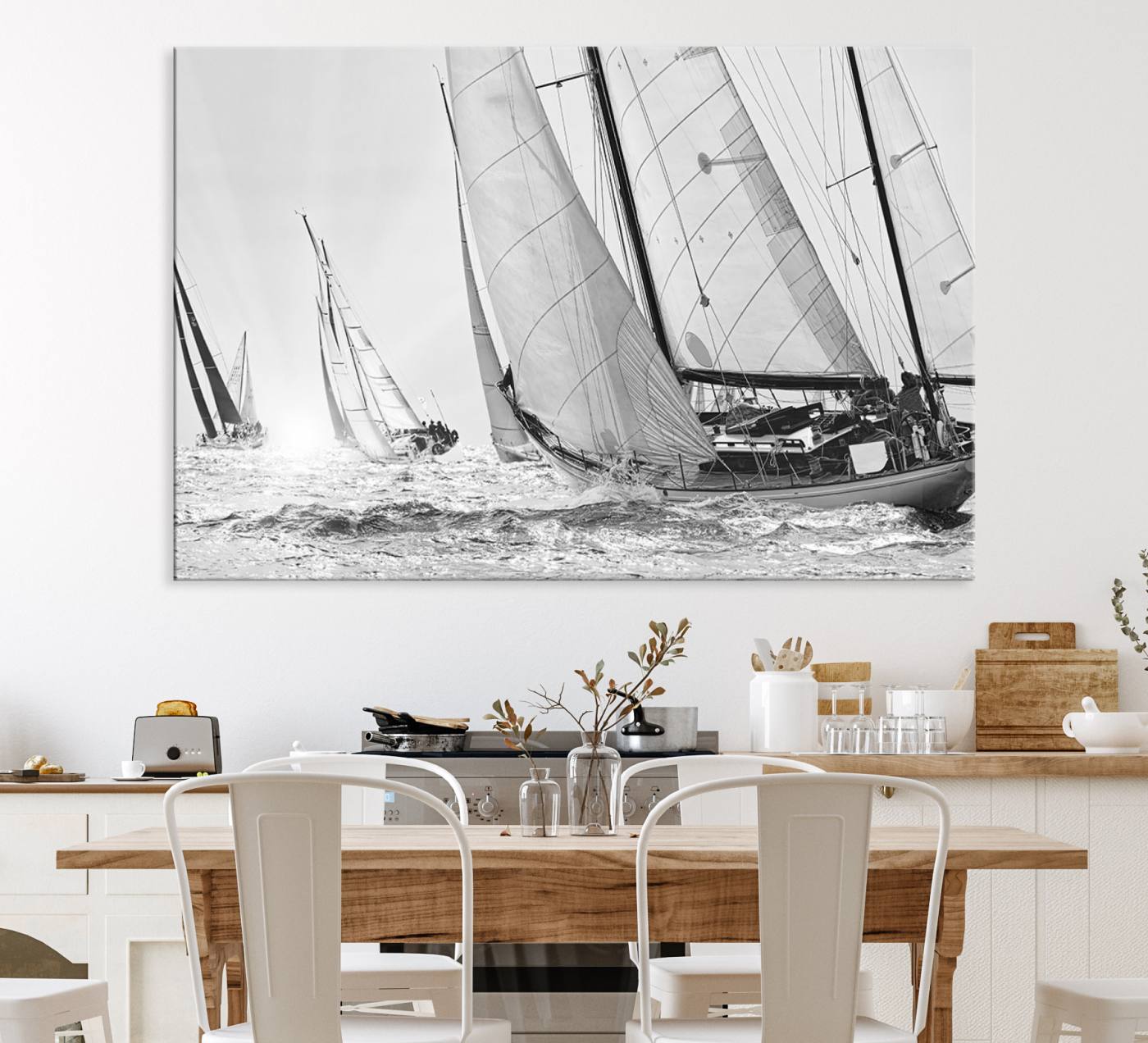Boat-1-MGV-CV-36X24-Yacht Sailboat Regatta Canvas Wall Art Canvas Print