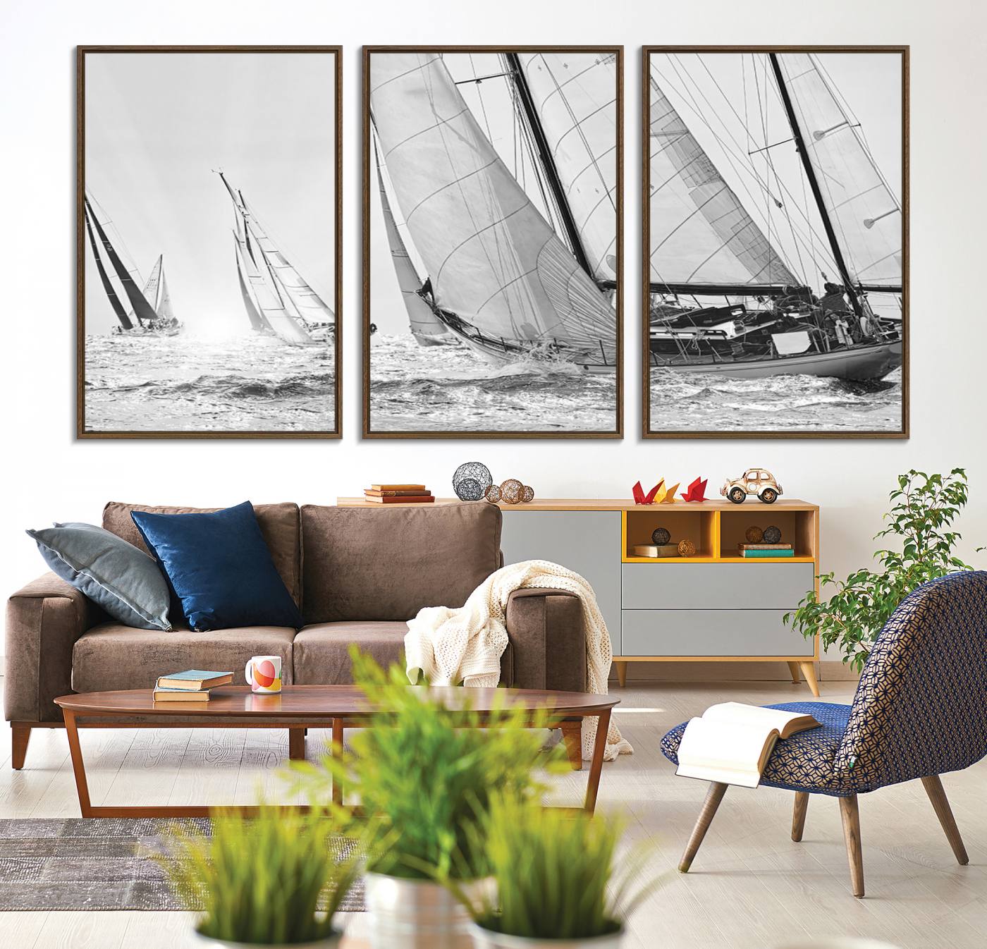Boat-1-MGV-CV-36X24-Yacht Sailboat Regatta Canvas Wall Art Canvas Print