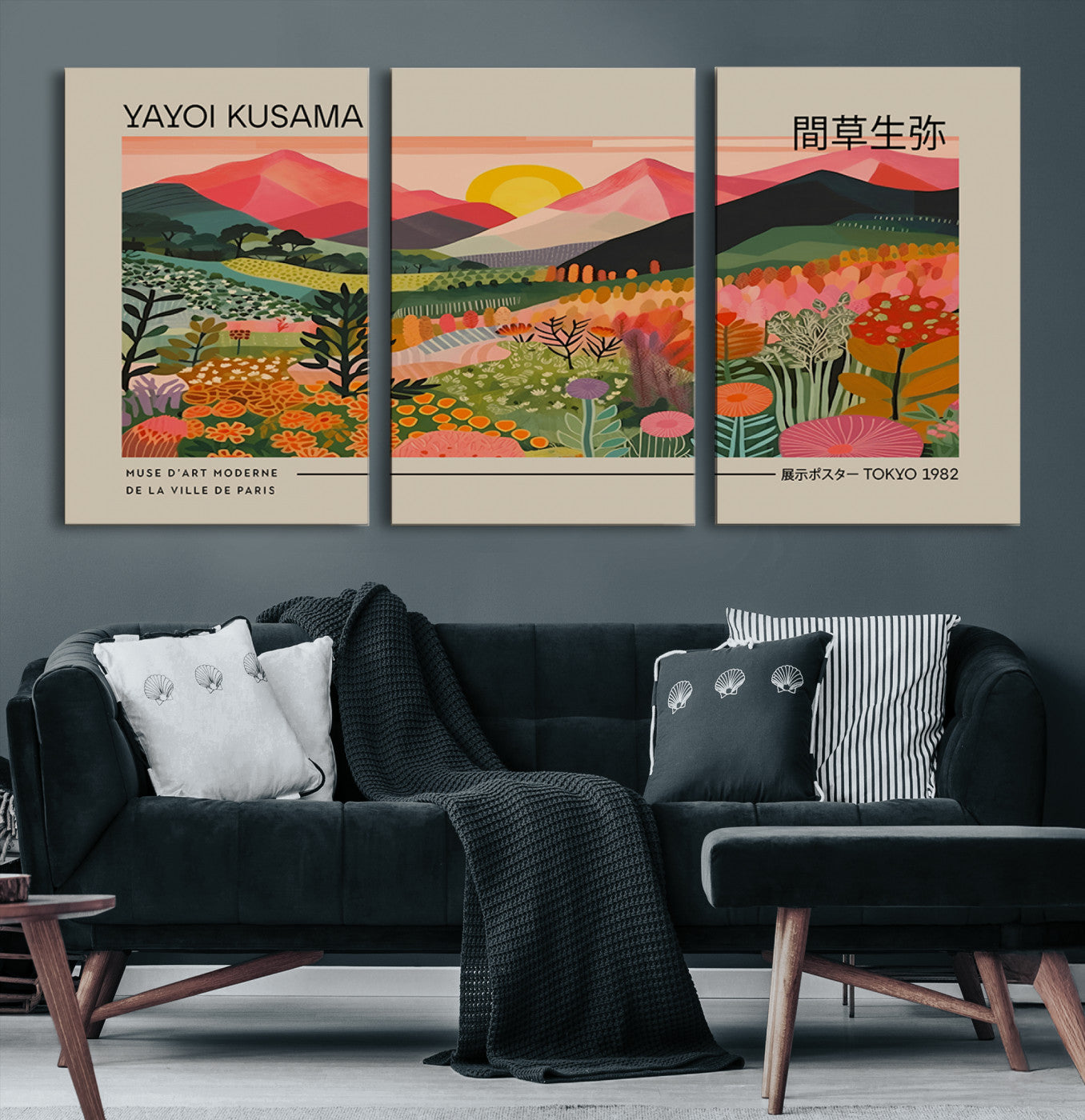 Yayoi Kusama 1986 Wall Art - Vibrant Abstract Landscape