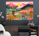 36236-MGV-CV-36X24-Yayoi Kusama 1986 Wall Art Print – Yayoi Kusama Wabi Sabi Japanese Wall Art Print - Vibrant Abstract Landscape Canvas – Ready-to-Hang Print