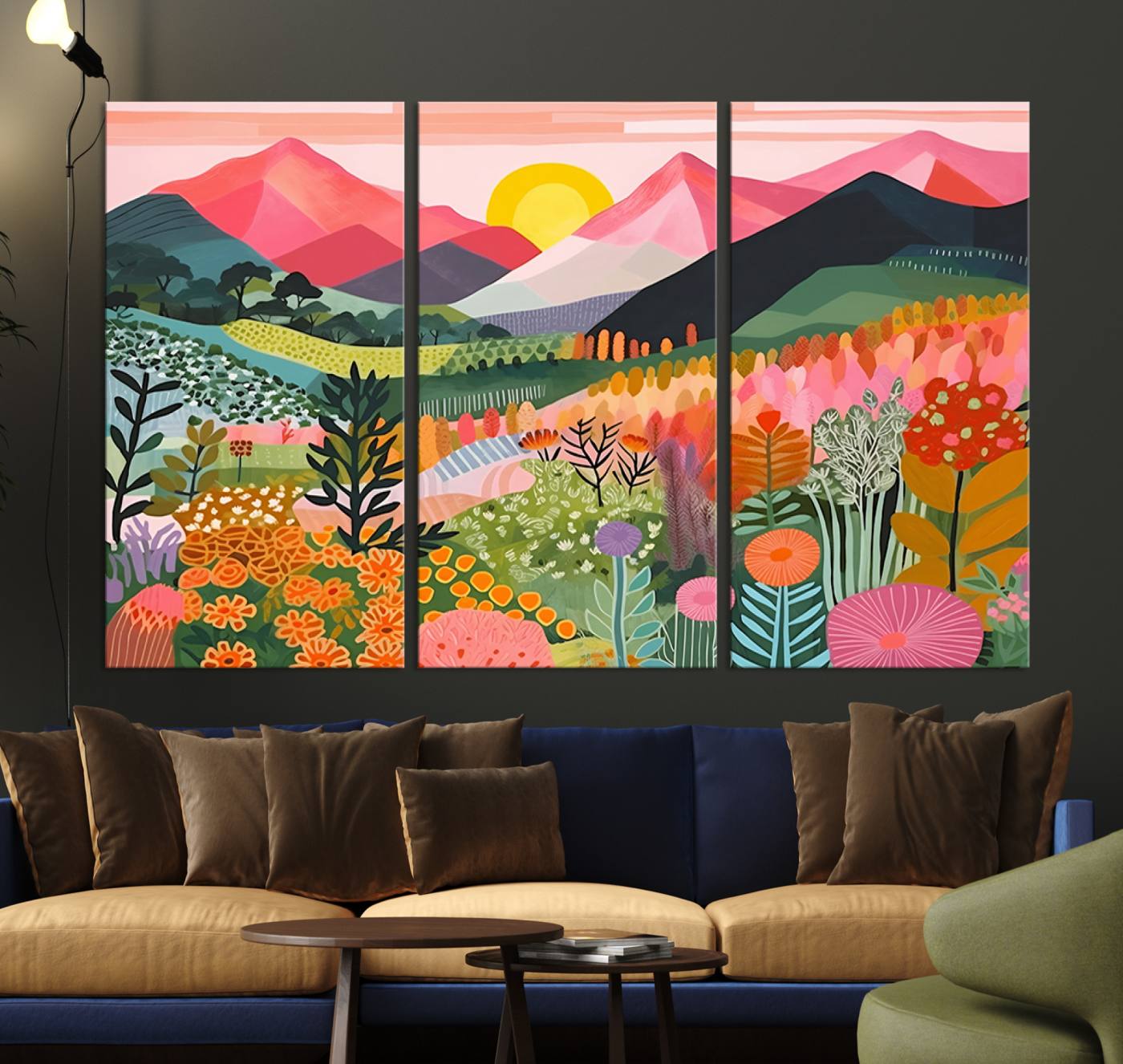 36236-MGV-CV-36X24-Yayoi Kusama 1986 Wall Art Print – Yayoi Kusama Wabi Sabi Japanese Wall Art Print - Vibrant Abstract Landscape Canvas – Ready-to-Hang Print