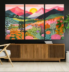36236-MGV-CV-36X24-Yayoi Kusama 1986 Wall Art Print – Yayoi Kusama Wabi Sabi Japanese Wall Art Print - Vibrant Abstract Landscape Canvas – Ready-to-Hang Print