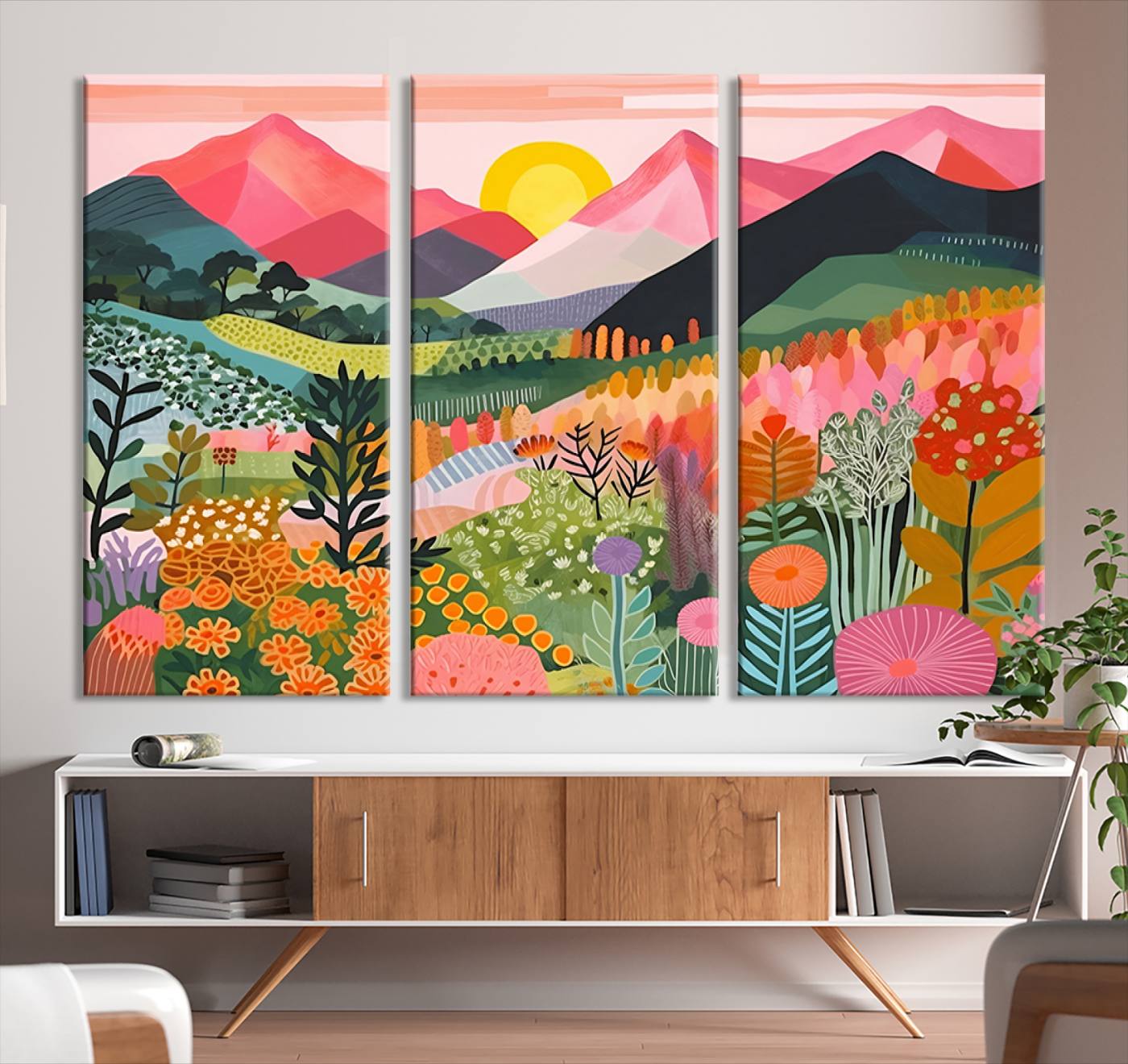 36236-MGV-CV-36X24-Yayoi Kusama 1986 Wall Art Print – Yayoi Kusama Wabi Sabi Japanese Wall Art Print - Vibrant Abstract Landscape Canvas – Ready-to-Hang Print