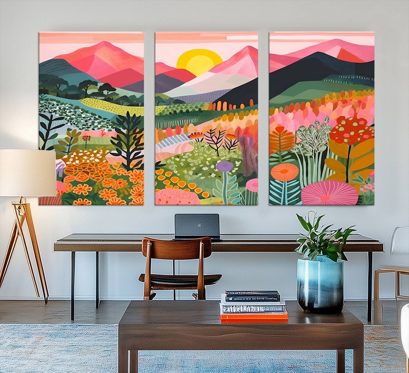 36236-MGV-CV-36X24-Yayoi Kusama 1986 Wall Art Print – Yayoi Kusama Wabi Sabi Japanese Wall Art Print - Vibrant Abstract Landscape Canvas – Ready-to-Hang Print