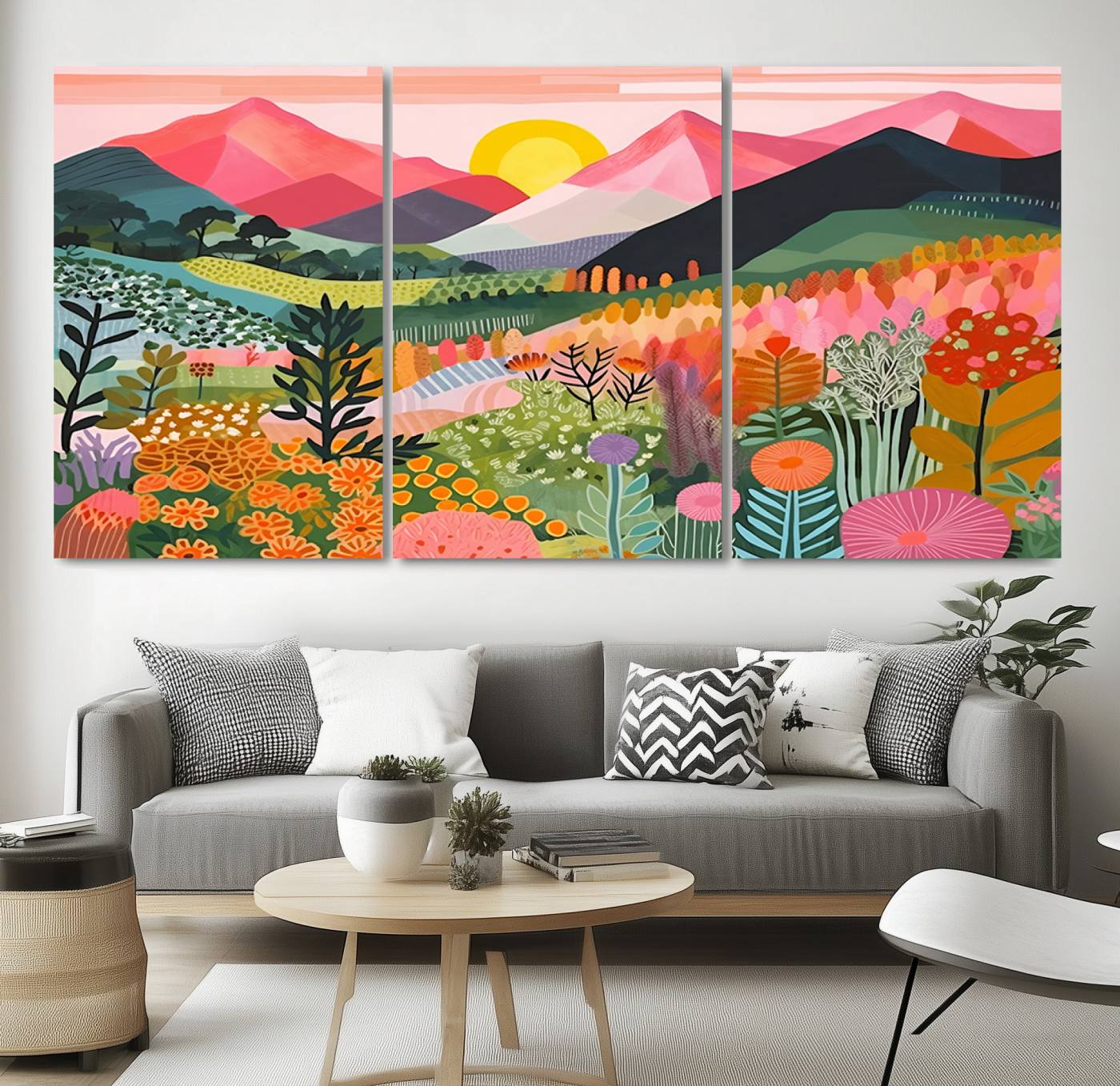 36236-MGV-CV-36X24-Yayoi Kusama 1986 Wall Art Print – Yayoi Kusama Wabi Sabi Japanese Wall Art Print - Vibrant Abstract Landscape Canvas – Ready-to-Hang Print