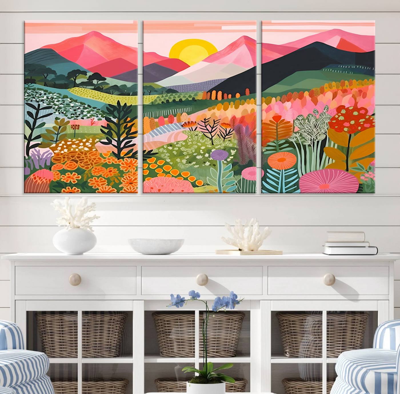 36236-MGV-CV-36X24-Yayoi Kusama 1986 Wall Art Print – Yayoi Kusama Wabi Sabi Japanese Wall Art Print - Vibrant Abstract Landscape Canvas – Ready-to-Hang Print