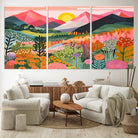 36236-MGV-CV-36X24-Yayoi Kusama 1986 Wall Art Print – Yayoi Kusama Wabi Sabi Japanese Wall Art Print - Vibrant Abstract Landscape Canvas – Ready-to-Hang Print