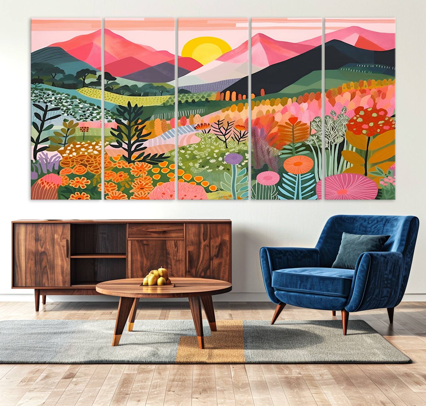 36236-MGV-CV-36X24-Yayoi Kusama 1986 Wall Art Print – Yayoi Kusama Wabi Sabi Japanese Wall Art Print - Vibrant Abstract Landscape Canvas – Ready-to-Hang Print
