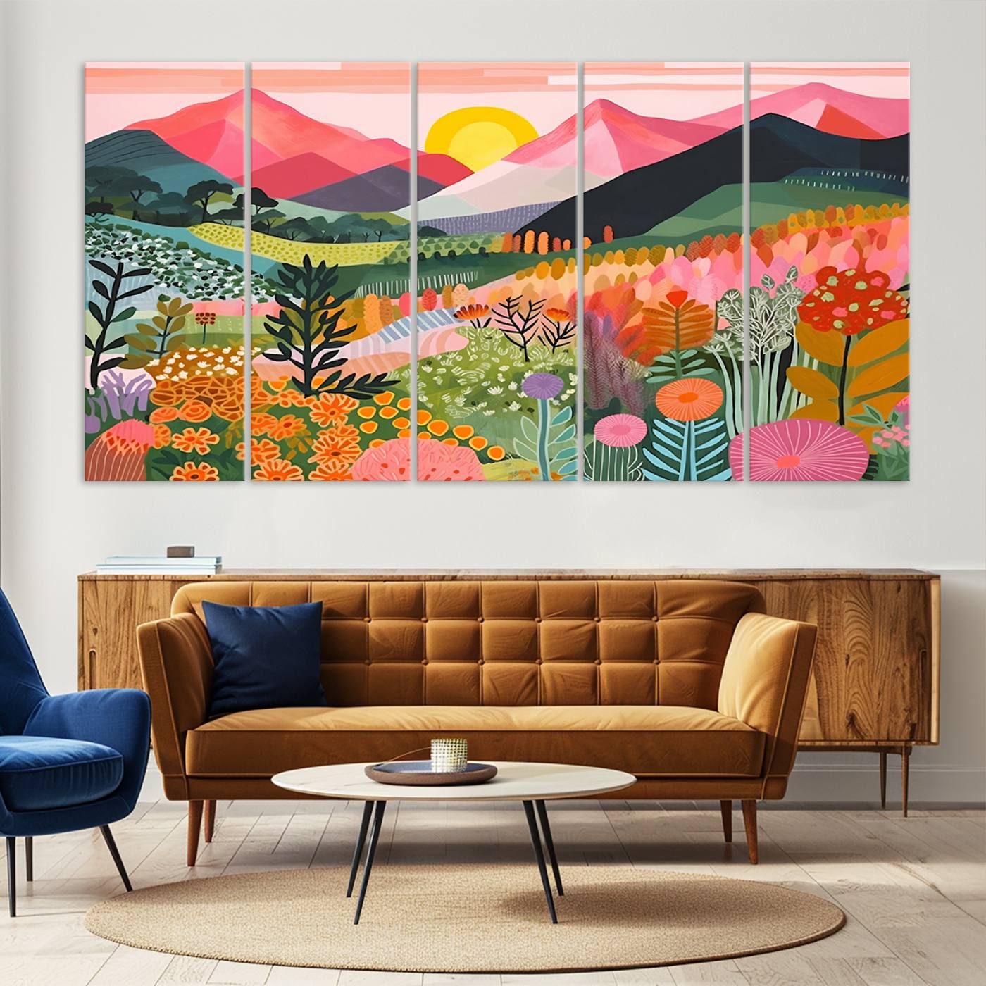 36236-MGV-CV-36X24-Yayoi Kusama 1986 Wall Art Print – Yayoi Kusama Wabi Sabi Japanese Wall Art Print - Vibrant Abstract Landscape Canvas – Ready-to-Hang Print