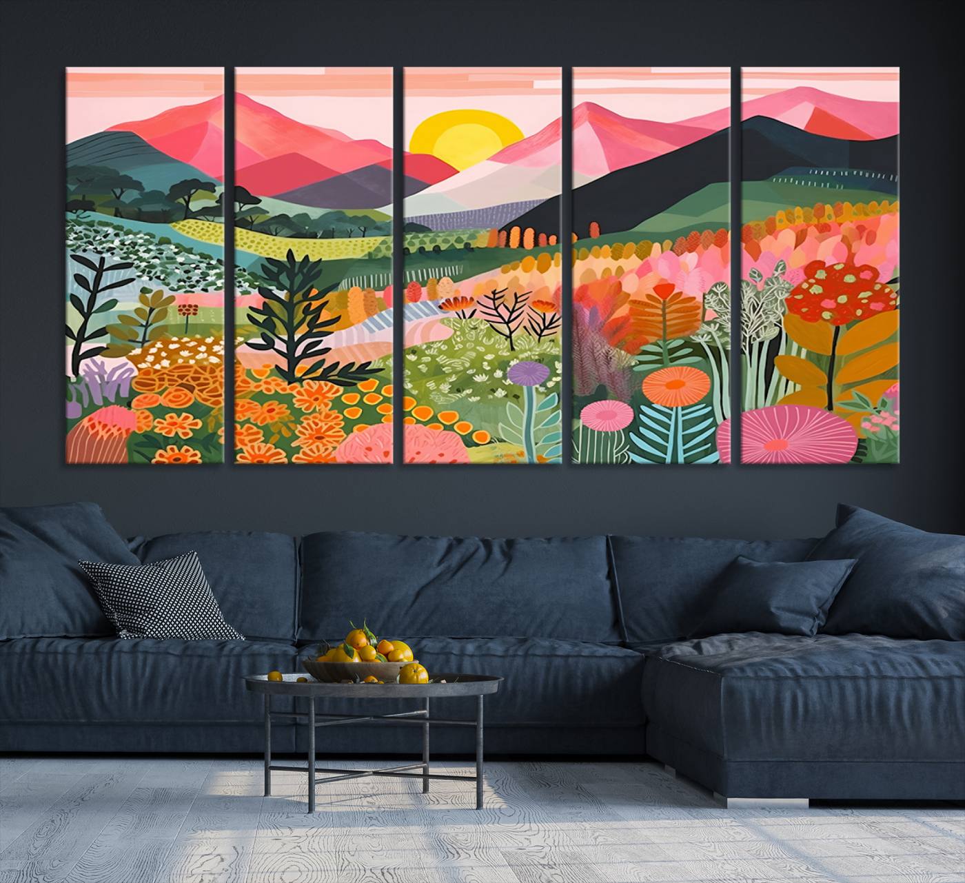 36236-MGV-CV-36X24-Yayoi Kusama 1986 Wall Art Print – Yayoi Kusama Wabi Sabi Japanese Wall Art Print - Vibrant Abstract Landscape Canvas – Ready-to-Hang Print