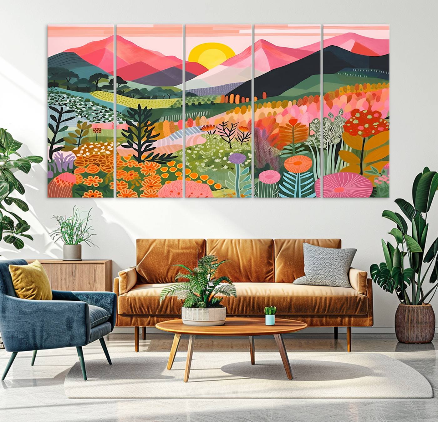 36236-MGV-CV-36X24-Yayoi Kusama 1986 Wall Art Print – Yayoi Kusama Wabi Sabi Japanese Wall Art Print - Vibrant Abstract Landscape Canvas – Ready-to-Hang Print