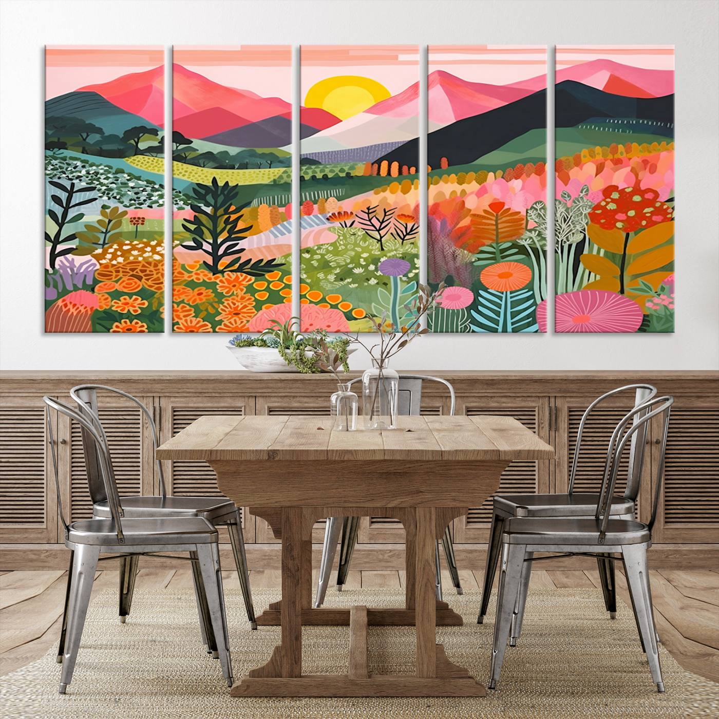 36236-MGV-CV-36X24-Yayoi Kusama 1986 Wall Art Print – Yayoi Kusama Wabi Sabi Japanese Wall Art Print - Vibrant Abstract Landscape Canvas – Ready-to-Hang Print