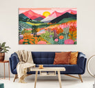36236-MGV-CV-36X24-Yayoi Kusama 1986 Wall Art Print – Yayoi Kusama Wabi Sabi Japanese Wall Art Print - Vibrant Abstract Landscape Canvas – Ready-to-Hang Print