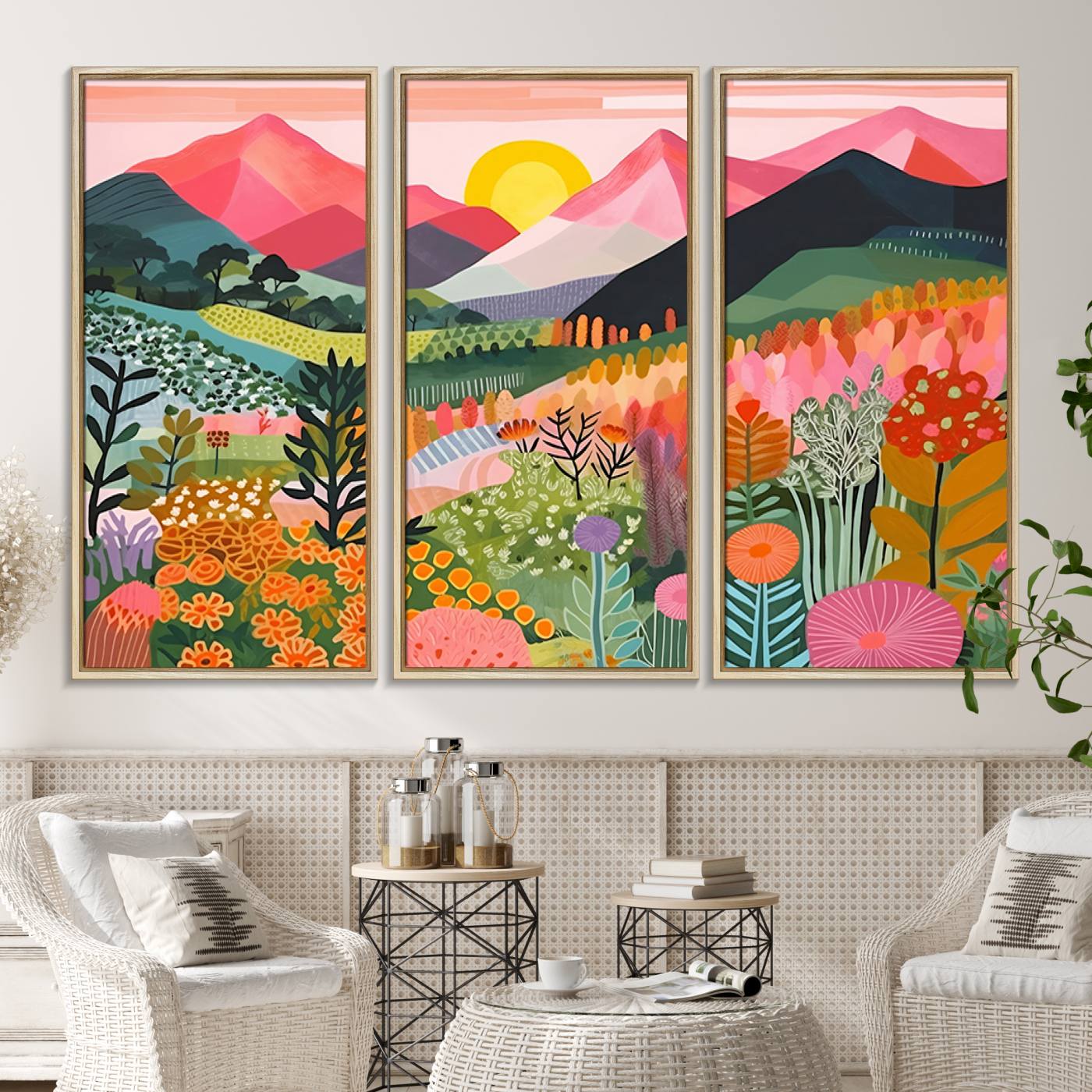 36236-MGV-CV-36X24-Yayoi Kusama 1986 Wall Art Print – Yayoi Kusama Wabi Sabi Japanese Wall Art Print - Vibrant Abstract Landscape Canvas – Ready-to-Hang Print