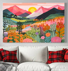 36236-MGV-CV-36X24-Yayoi Kusama 1986 Wall Art Print – Yayoi Kusama Wabi Sabi Japanese Wall Art Print - Vibrant Abstract Landscape Canvas – Ready-to-Hang Print