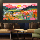 36236-MGV-CV-36X24-Yayoi Kusama 1986 Wall Art Print – Yayoi Kusama Wabi Sabi Japanese Wall Art Print - Vibrant Abstract Landscape Canvas – Ready-to-Hang Print