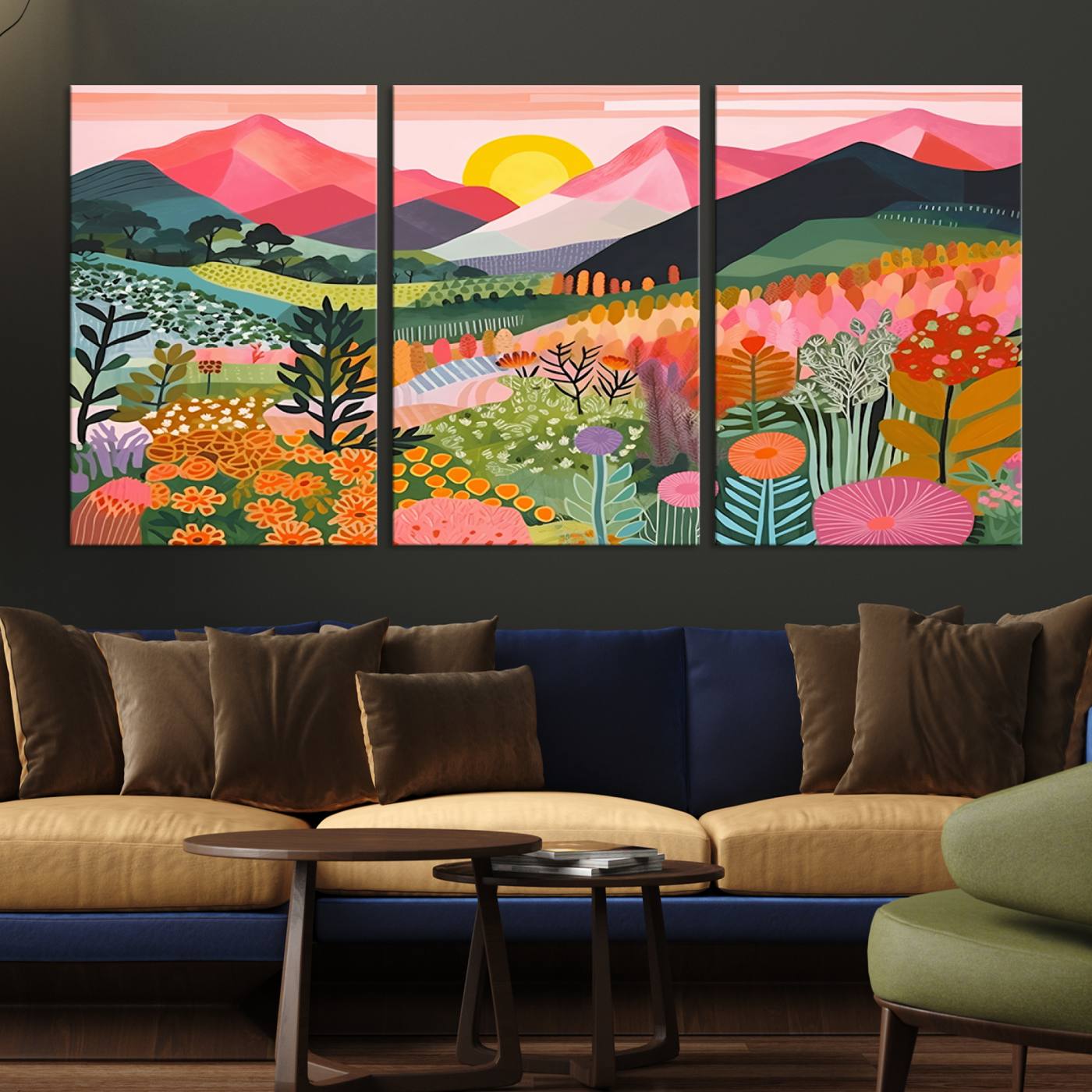 36236-MGV-CV-36X24-Yayoi Kusama 1986 Wall Art Print – Yayoi Kusama Wabi Sabi Japanese Wall Art Print - Vibrant Abstract Landscape Canvas – Ready-to-Hang Print