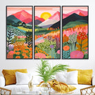 36236-MGV-FC-48X32-3P_Black-Yayoi Kusama 1986 Wall Art Print – Yayoi Kusama Wabi Sabi Japanese Wall Art Print - Vibrant Abstract Landscape Canvas – Ready-to-Hang Print