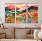 36236-MGV-FC-48X32-3P_Natural-Yayoi Kusama 1986 Wall Art Print – Yayoi Kusama Wabi Sabi Japanese Wall Art Print - Vibrant Abstract Landscape Canvas – Ready-to-Hang Print