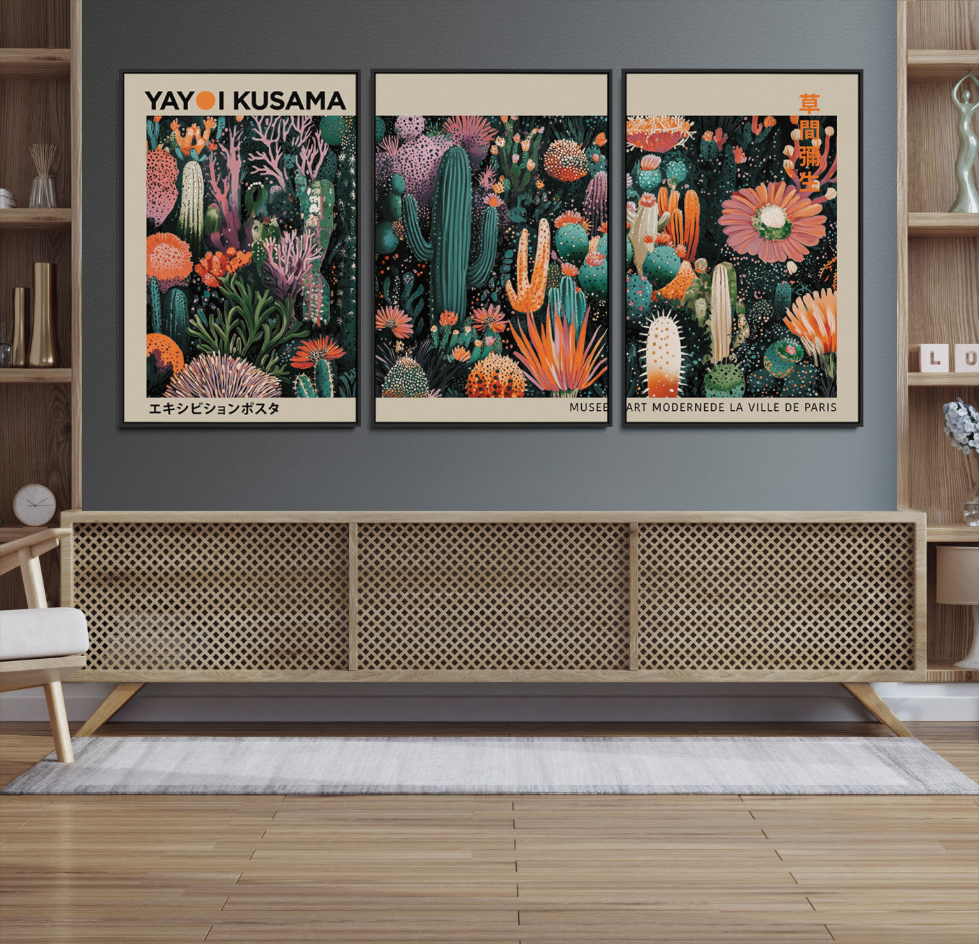 20505520-MGV-CV-36X24-Yayoi Kusama Art Print, Yayoi Kusama Canvas Wall Art, Abstract Mount Fuji Canvas Print, Japanese Landscape Art Printing