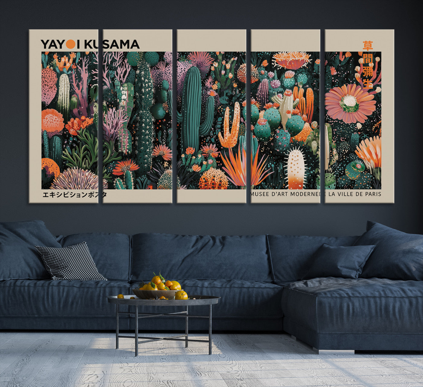 20505520-MGV-CV-36X24-Yayoi Kusama Art Print, Yayoi Kusama Canvas Wall Art, Abstract Mount Fuji Canvas Print, Japanese Landscape Art Printing