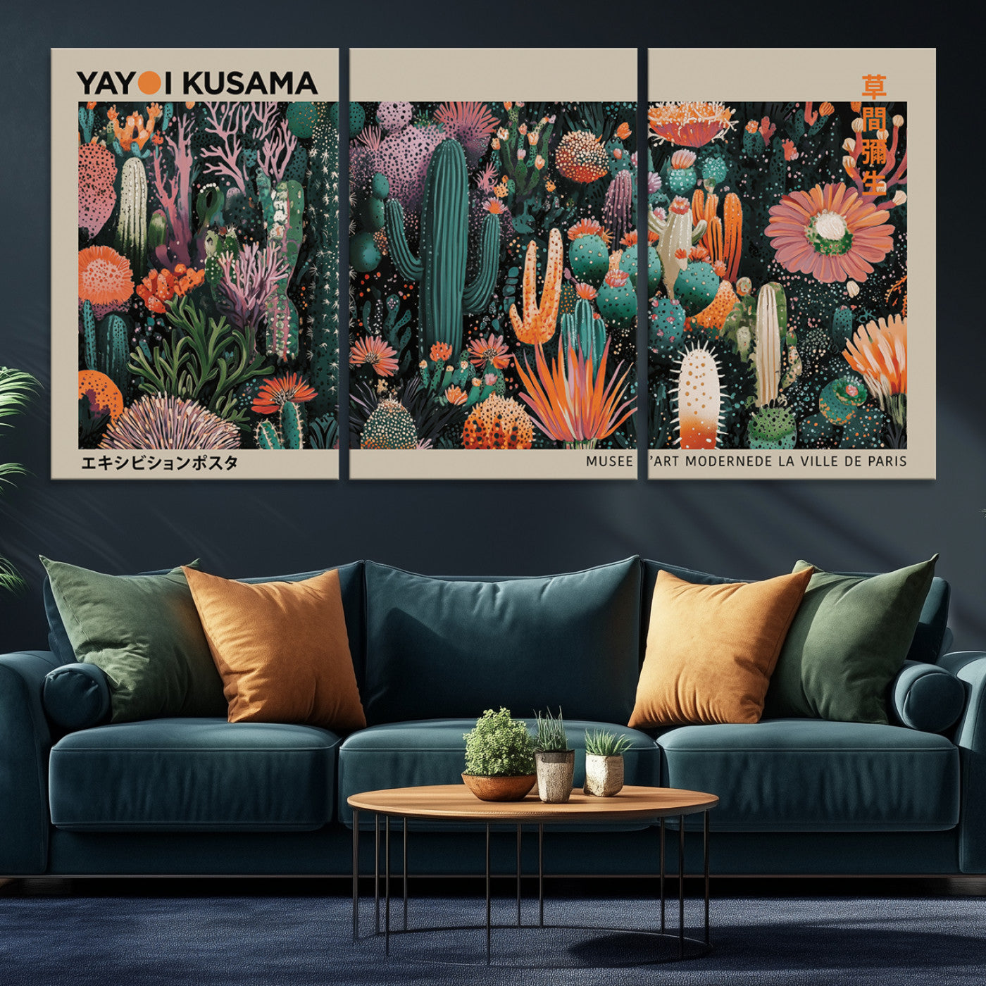 20505520-MGV-CV-36X24-Yayoi Kusama Art Print, Yayoi Kusama Canvas Wall Art, Abstract Mount Fuji Canvas Print, Japanese Landscape Art Printing