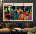 45711-MGV-CV-36X24-Yayoi Kusama Wall Art Canvas Print, Abstract Art, Large Yayoi Kusama Framed Canvas Print, Japanese Wabi Sabi Wall Art, Exhibition Gallery