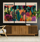45711-MGV-CV-36X24-Yayoi Kusama Wall Art Canvas Print, Abstract Art, Large Yayoi Kusama Framed Canvas Print, Japanese Wabi Sabi Wall Art, Exhibition Gallery