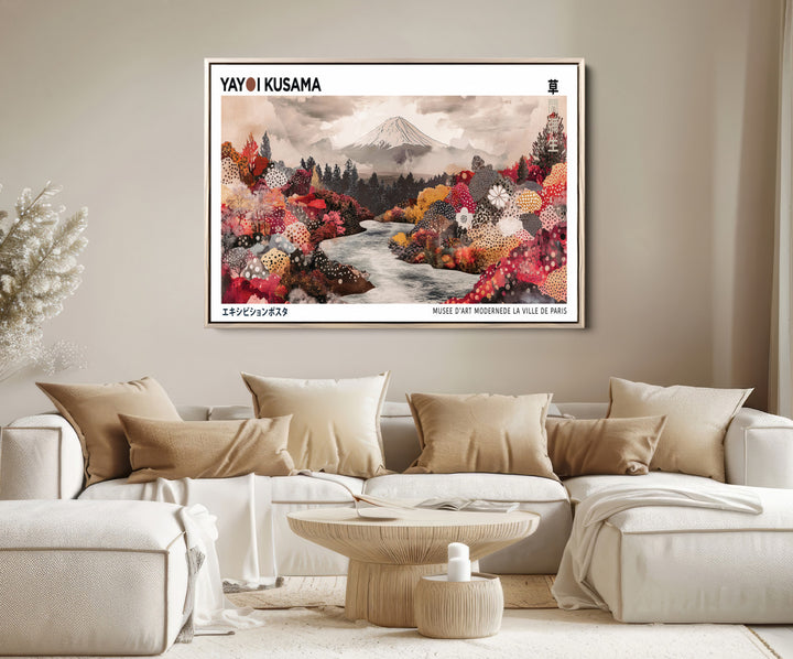 Yayoi Kusama Wall Art Canvas Print, Large Abstract Print, Framed Kusama Polka Dot Art Print, Large Modern Pop Art
