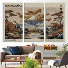 11778299-MGV-CV-36X24-Yayoi Wall Art: Transform Your Space, Modern Japanese Wall Art Print Yayoi Kusama Canvas Wall Art Abstract Mount Fuji Canvas Print Japanese
