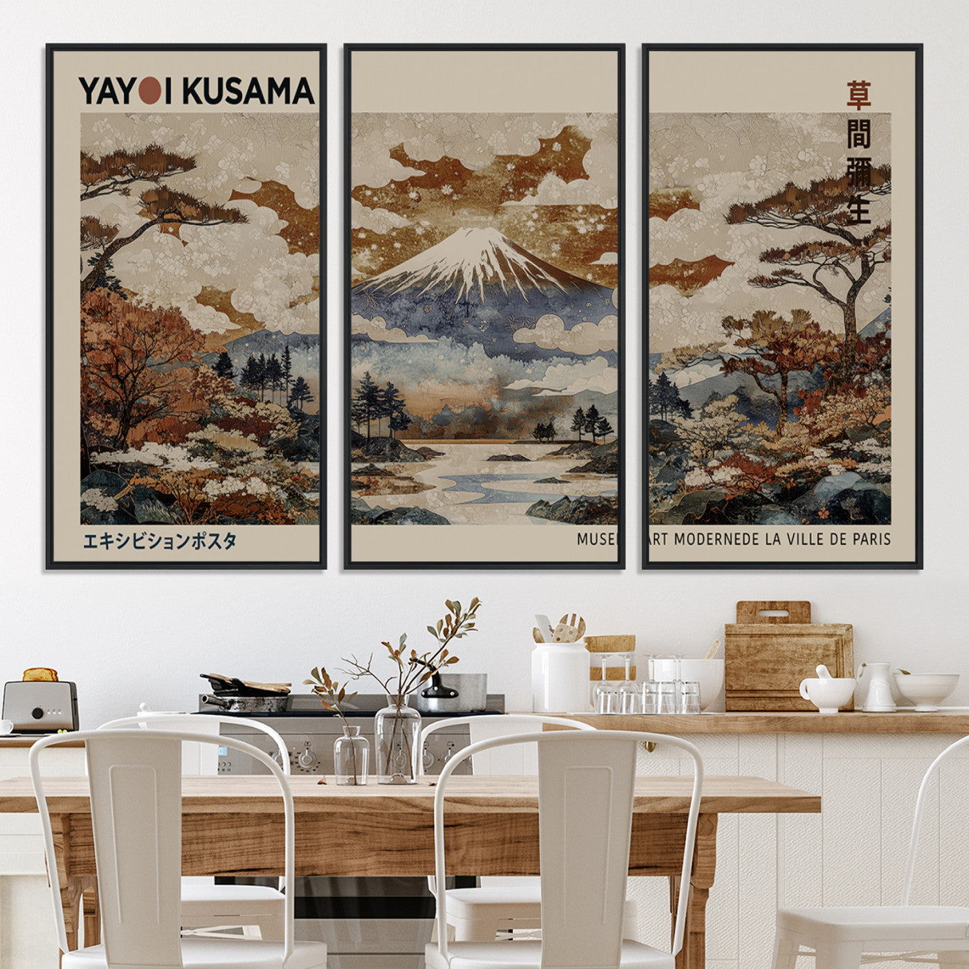 11778299-MGV-CV-36X24-Yayoi Wall Art: Transform Your Space, Modern Japanese Wall Art Print Yayoi Kusama Canvas Wall Art Abstract Mount Fuji Canvas Print Japanese