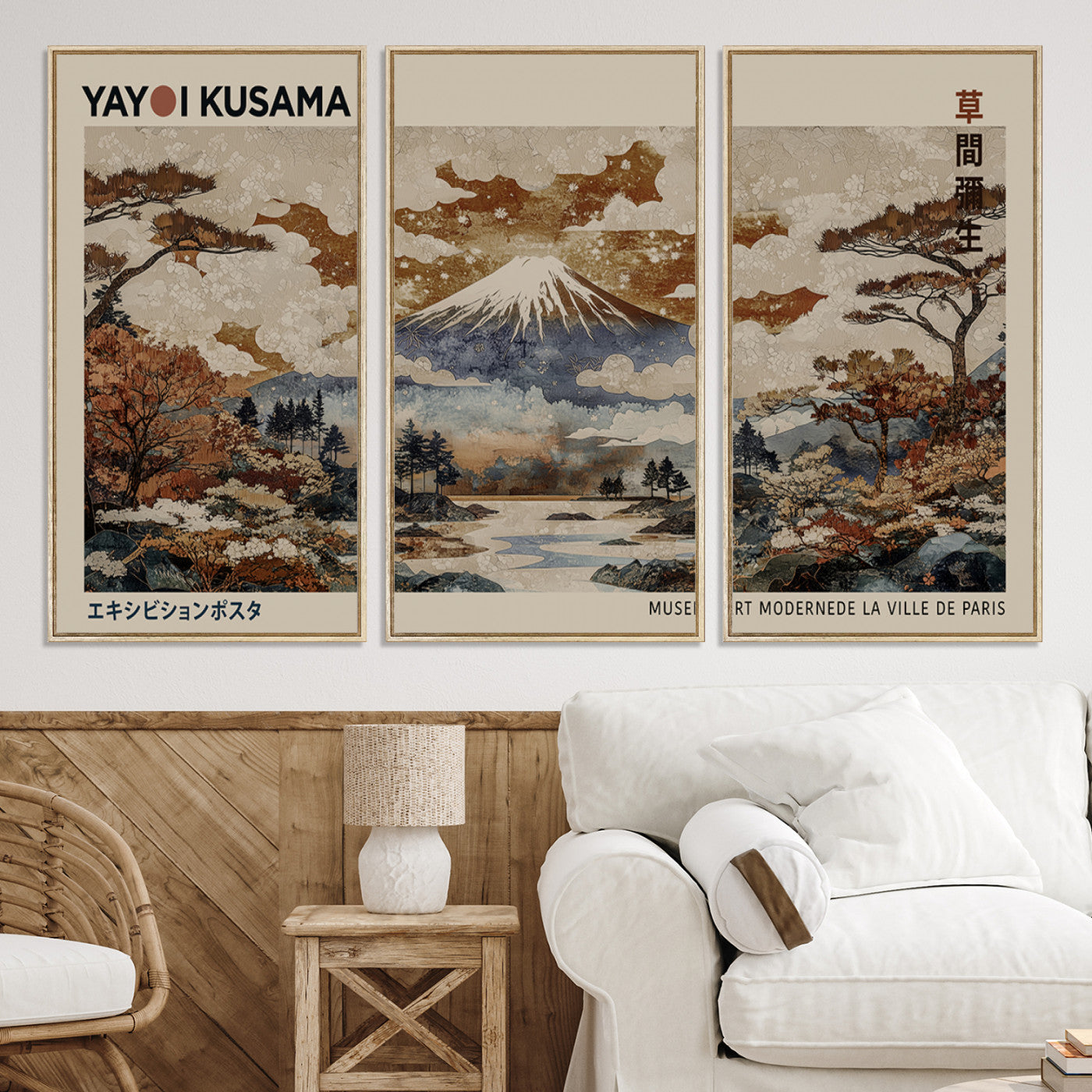 11778299-MGV-CV-36X24-Yayoi Wall Art: Transform Your Space, Modern Japanese Wall Art Print Yayoi Kusama Canvas Wall Art Abstract Mount Fuji Canvas Print Japanese