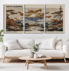 11778299-MGV-CV-60X30-3P-Yayoi Wall Art: Transform Your Space, Modern Japanese Wall Art Print Yayoi Kusama Canvas Wall Art Abstract Mount Fuji Canvas Print Japanese