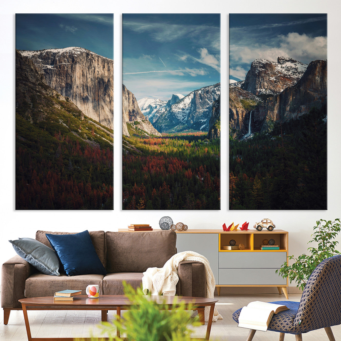 15244033-MGV-CV-36X24-Yosemite National Park Canvas Print, Mountain Landscape Print, Framed El Capitan Art Print, Large Scenic Nature Printing