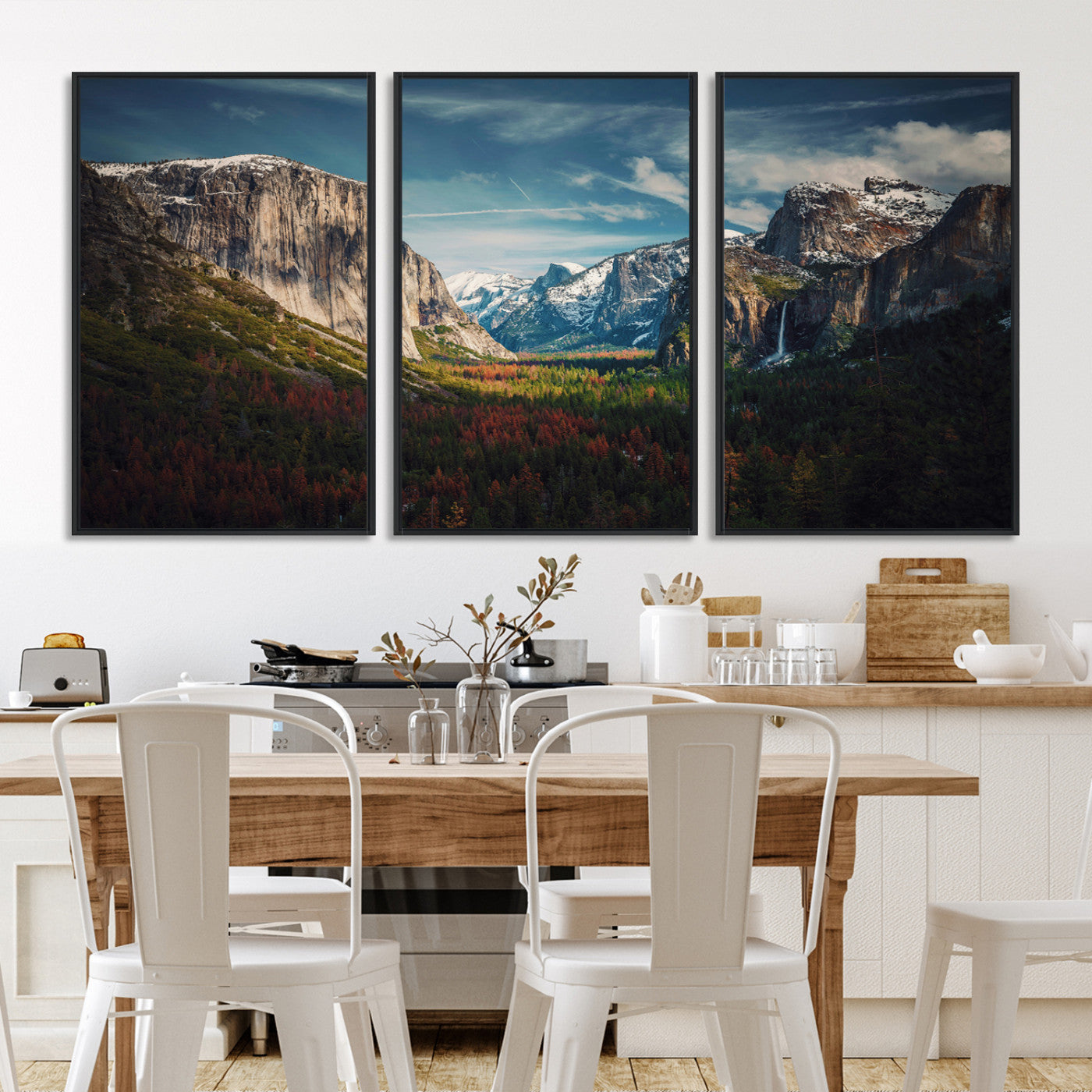 15244033-MGV-FC-60X30-3P_Black-Yosemite National Park Canvas Print, Mountain Landscape Print, Framed El Capitan Art Print, Large Scenic Nature Printing