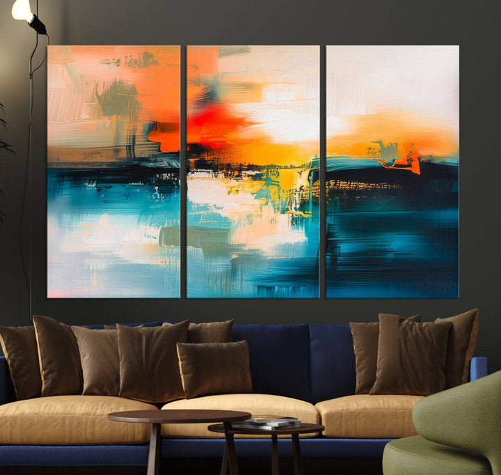 Colorful Abstract Wall Art | Bold Modern Canvas Print | Ready to Hang and Framed for Living Room or Office Decor