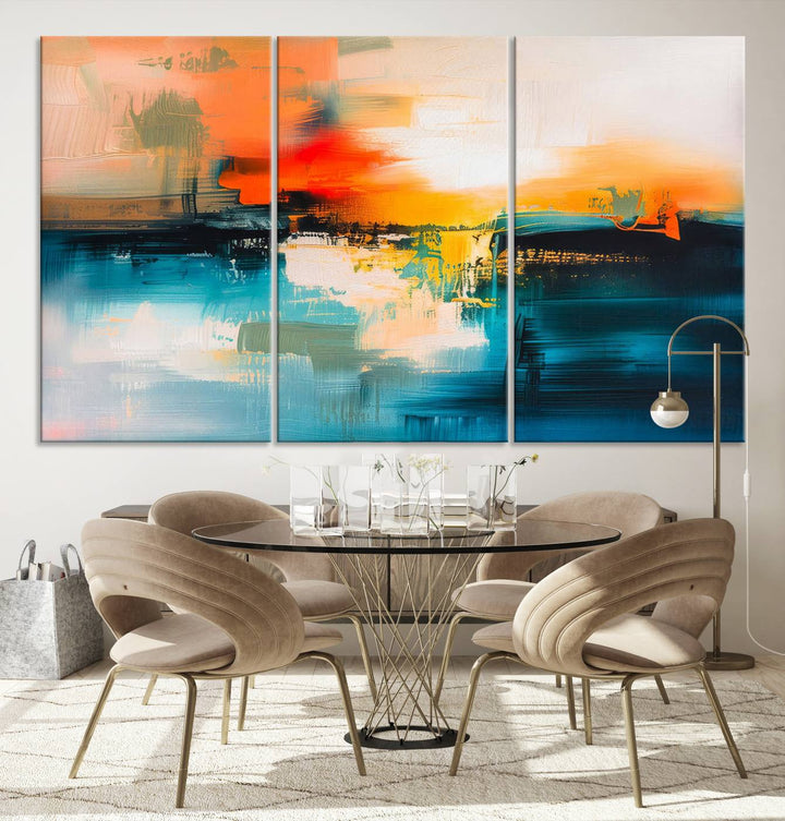 Colorful Abstract Wall Art | Bold Modern Canvas Print | Ready to Hang and Framed for Living Room or Office Decor