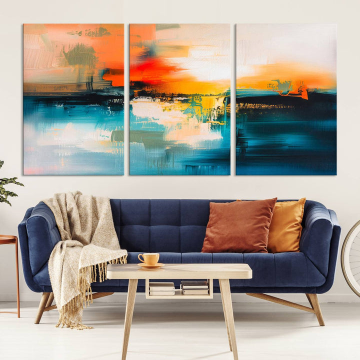 Colorful Abstract Wall Art | Bold Modern Canvas Print | Ready to Hang and Framed for Living Room or Office Decor