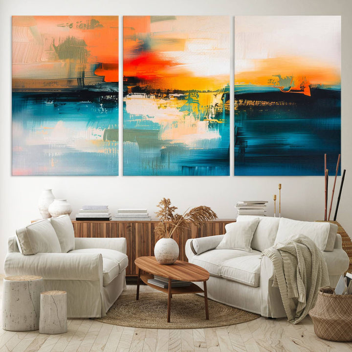 Colorful Abstract Wall Art | Bold Modern Canvas Print | Ready to Hang and Framed for Living Room or Office Decor