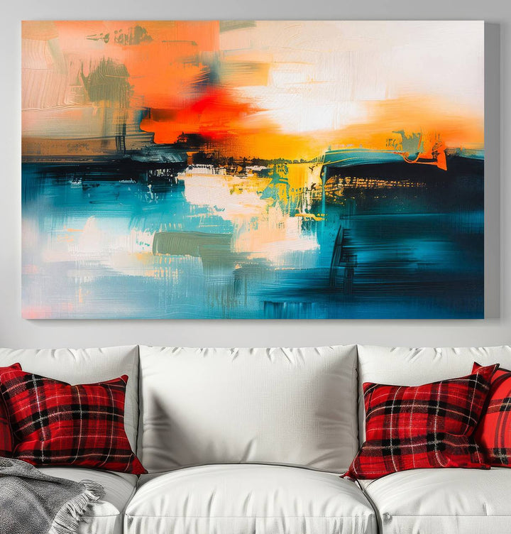 Colorful Abstract Wall Art | Bold Modern Canvas Print | Ready to Hang and Framed for Living Room or Office Decor