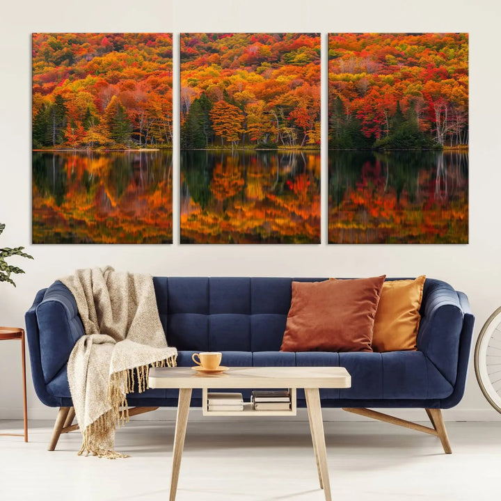 Autumn Decor: Fall Foliage Wall Art - Autumn Reflection Canvas Print.