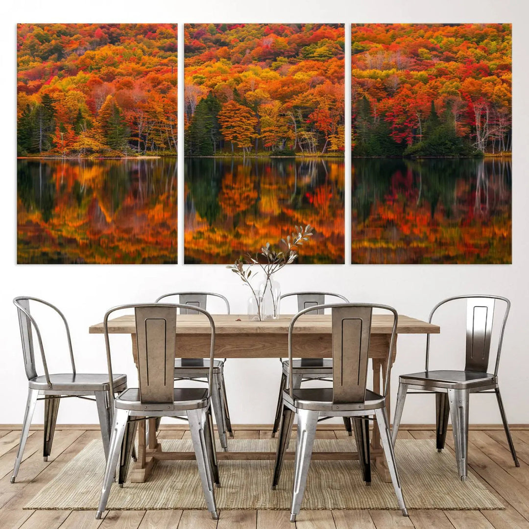 Autumn Decor: Fall Foliage Wall Art - Autumn Reflection Canvas Print.