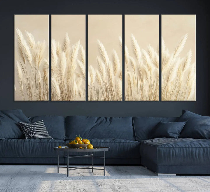 Grass Wall Art Print - Elegant Neutral Decor for Living Room, Boho Minimalist Artwork, Ready to Hang