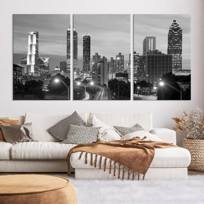 Atlanta City Black and White Wall Art